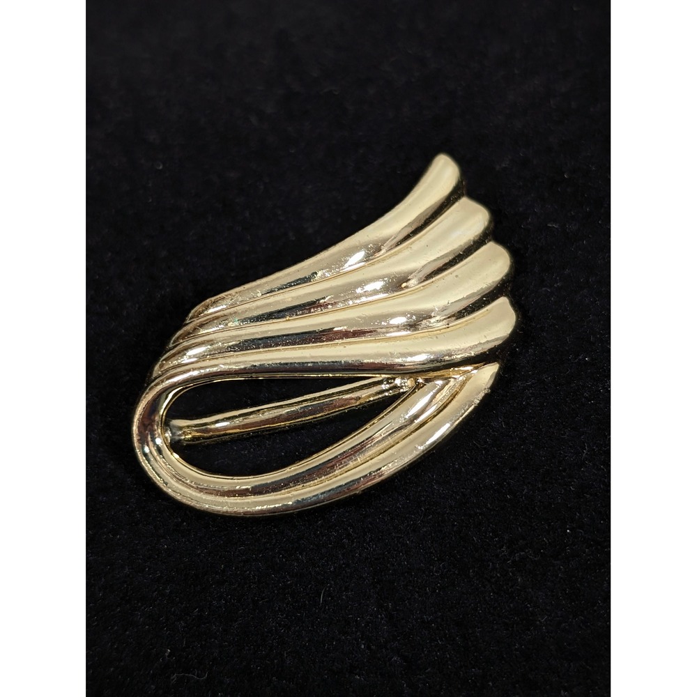 Vintage Piscitelli Gold Tone Scarf Slide‎ Ring Clip Dress Accessory